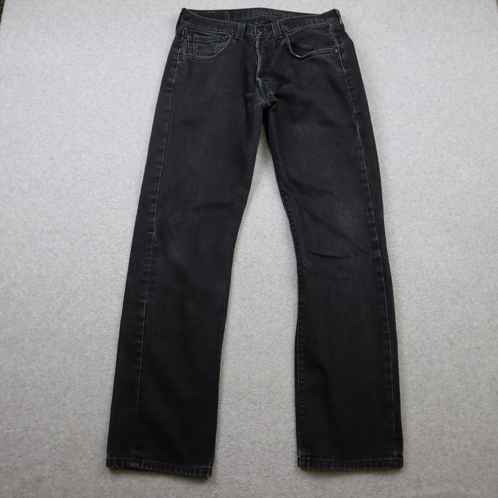 Levi's 501 Jeans Mens 32x32 Straight Fit Black Button Fly Denim Cotton